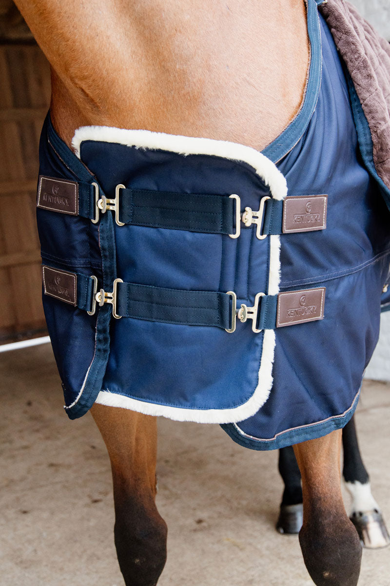 Kentucky Horsewear Chest Expander Waterproof - Two Buckles Navy