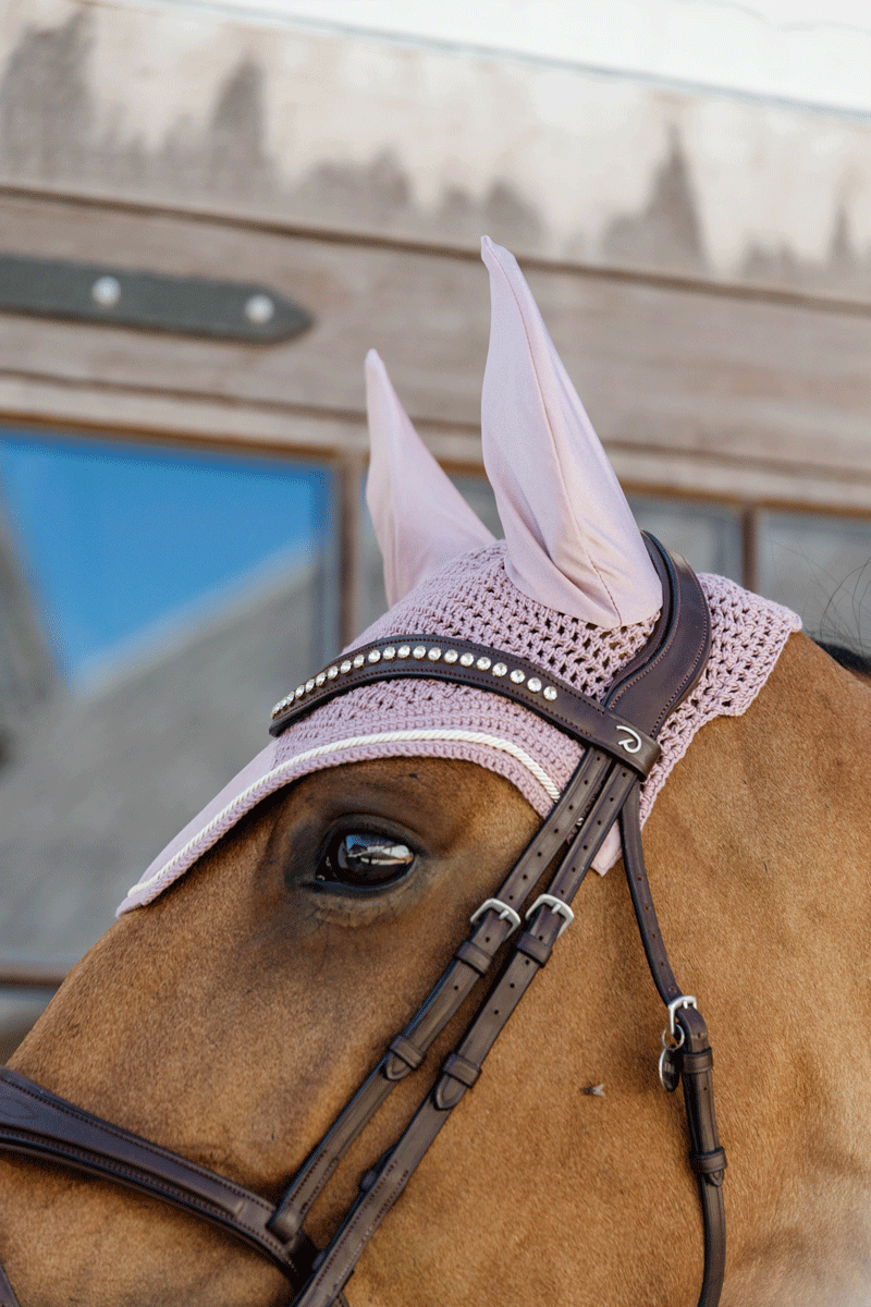 Kentucky Horsewear Fly Veil Wellington Velvet Light Pink