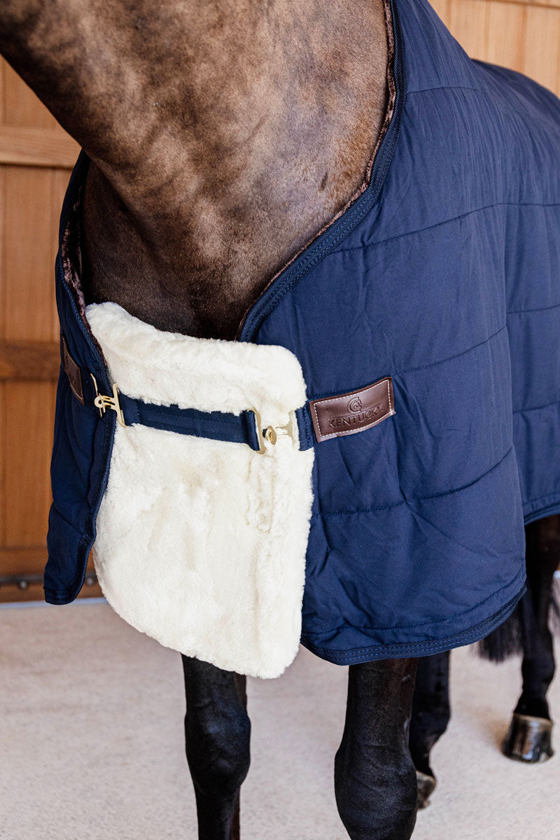 Kentucky Horsewear Chest Expander Vegan Sheepskin (One Buckle) Navy