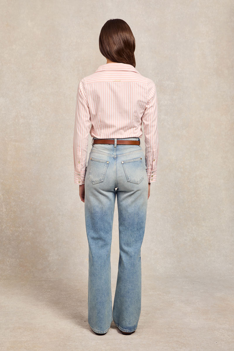 Holland Cooper Classic Button Down Shirt Pink Stripe