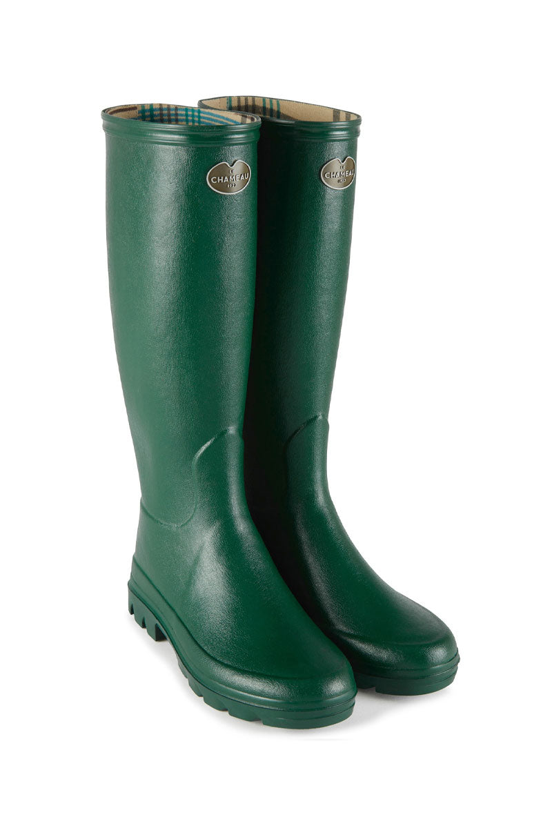 Le Chameau Iris Jersey Lined Boot Vert Fonce