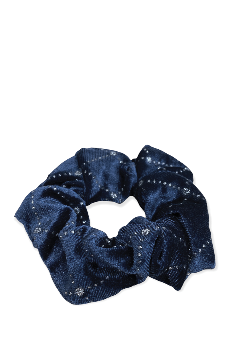 Equetech Solitaire Velvet Scrunchie - Navy