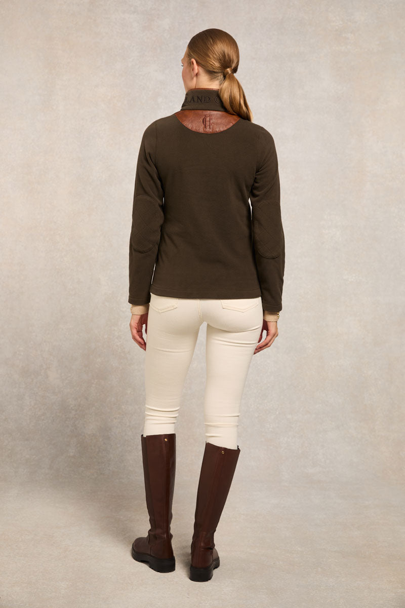 Holland Cooper Country Fleece Quarter Zip Khaki
