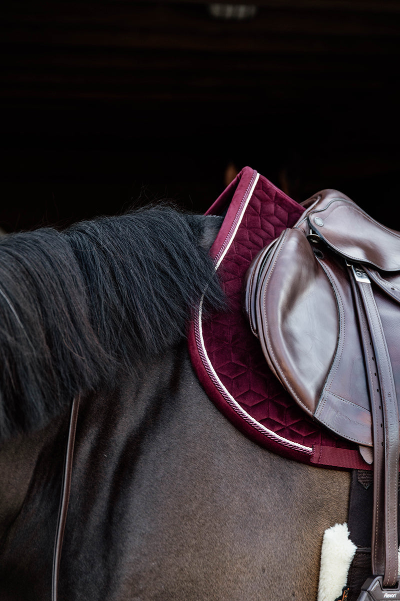 Kentucky Horsewear Velvet Jumping Saddle Pad Bordeaux