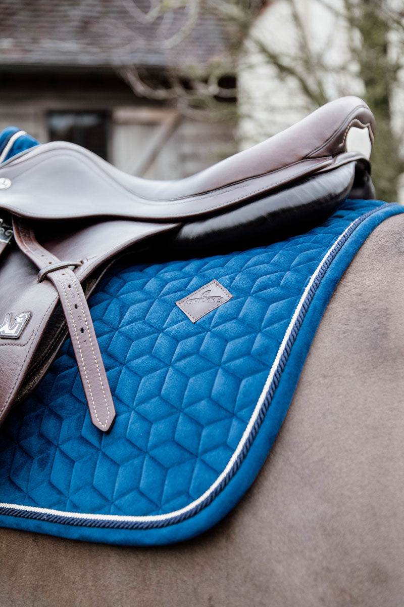 Kentucky Horsewear Basic Velvet Jumping Saddle Pad Navy