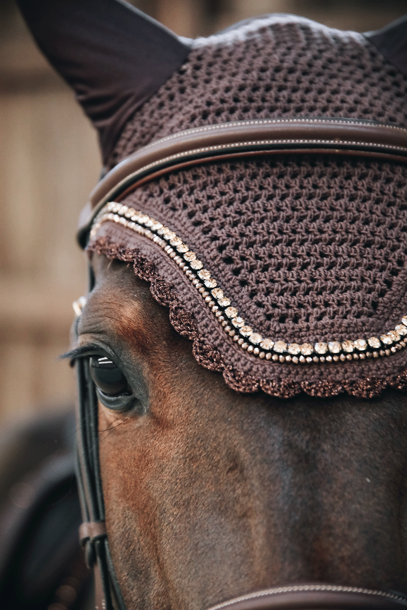 Kentucky Horsewear Fly Veil Wellington Stone & Pearl Brown