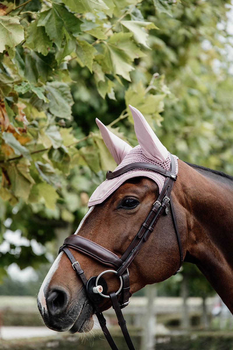 Kentucky Horsewear Wellington Velvet Fly Veil Old Rose