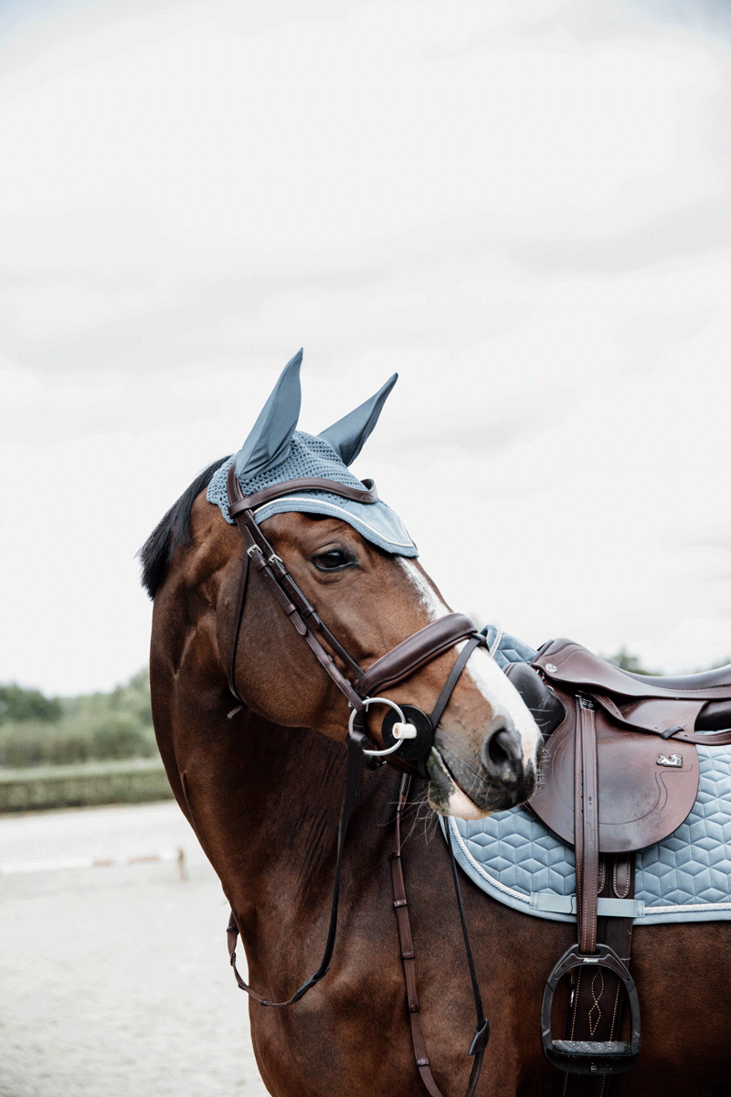 Kentucky Horsewear Fly Veil Wellington Velvet Light Blue