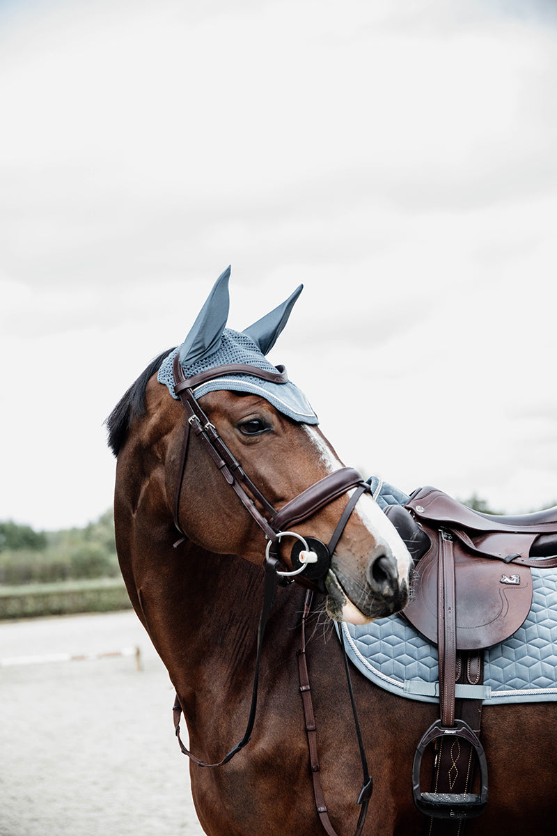 Kentucky Horsewear Wellington Velvet Fly Veil Light Blue