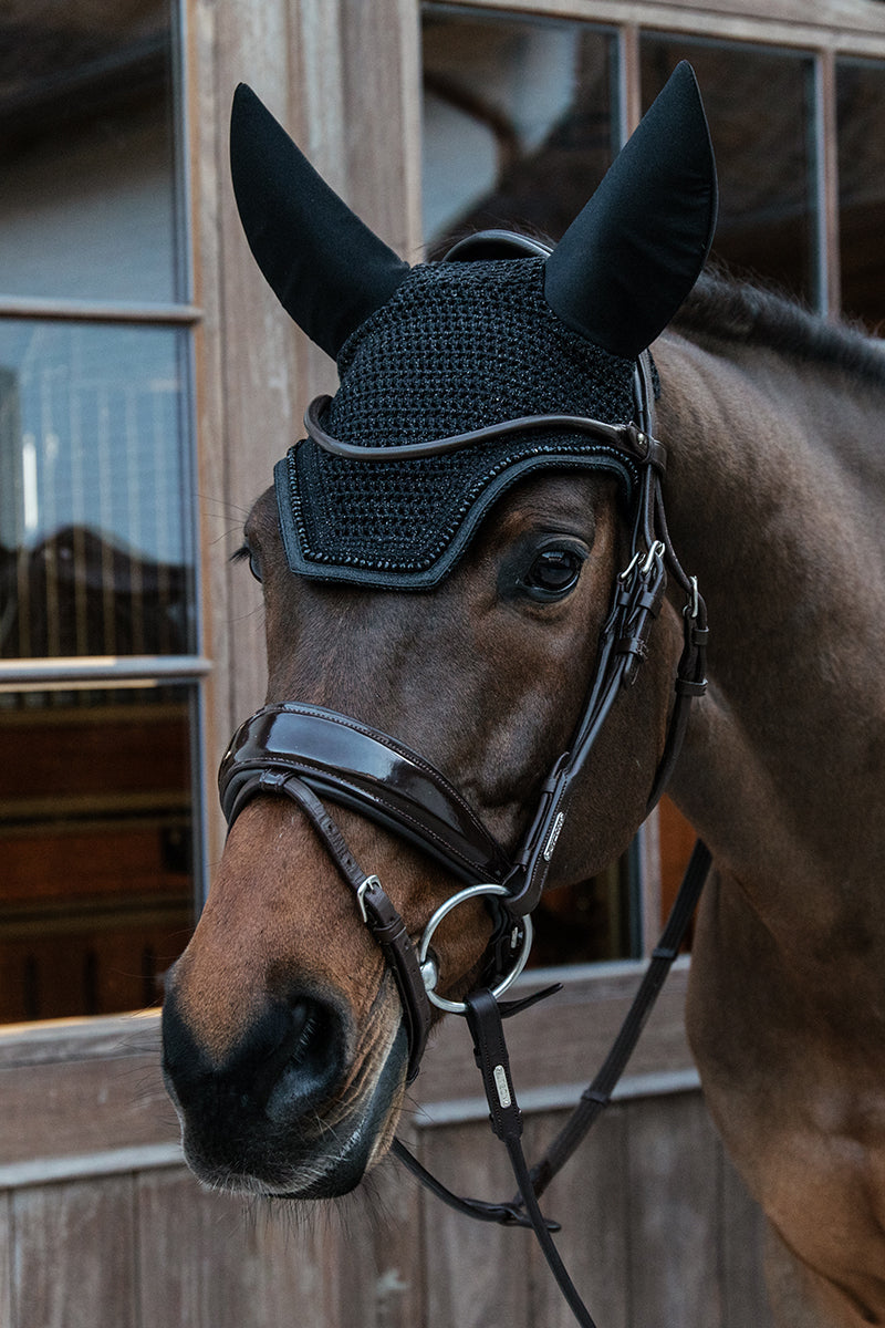 Kentucky Horsewear Glitter Band Soundless Wellington Fly Veil Black