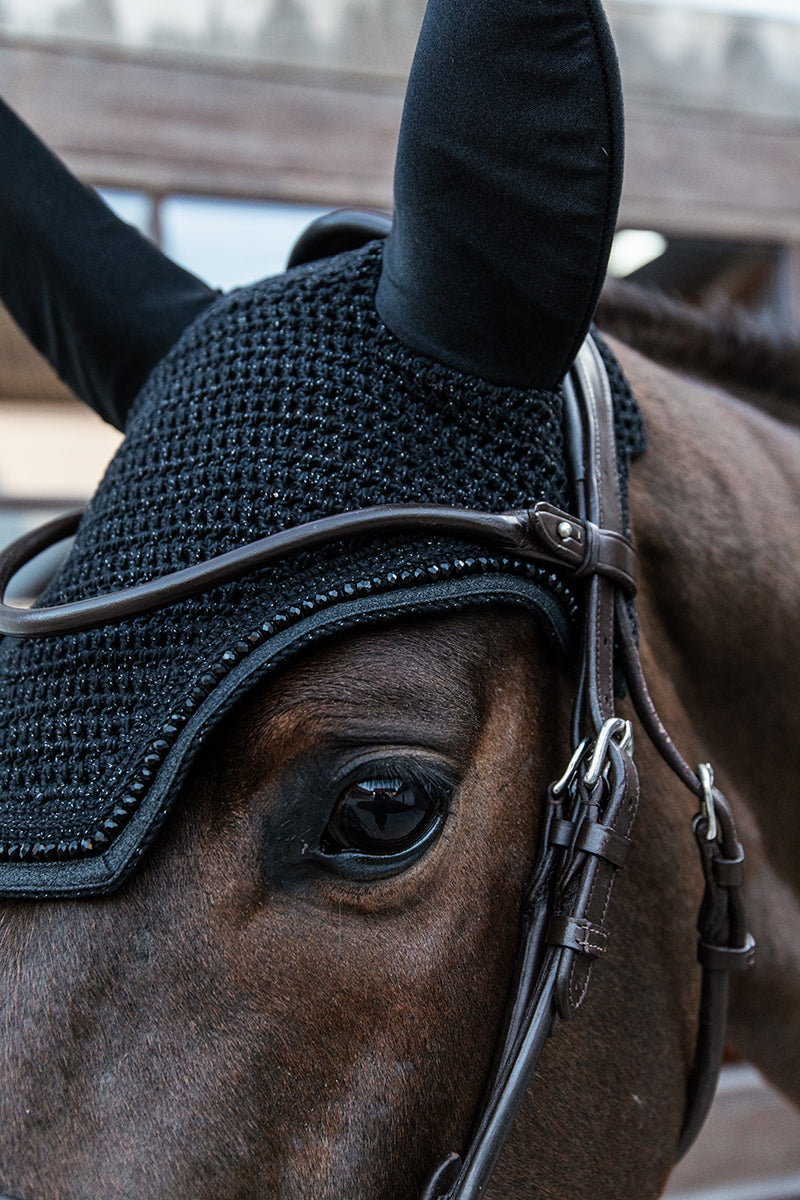 Kentucky Horsewear Glitter Band Soundless Wellington Fly Veil Black