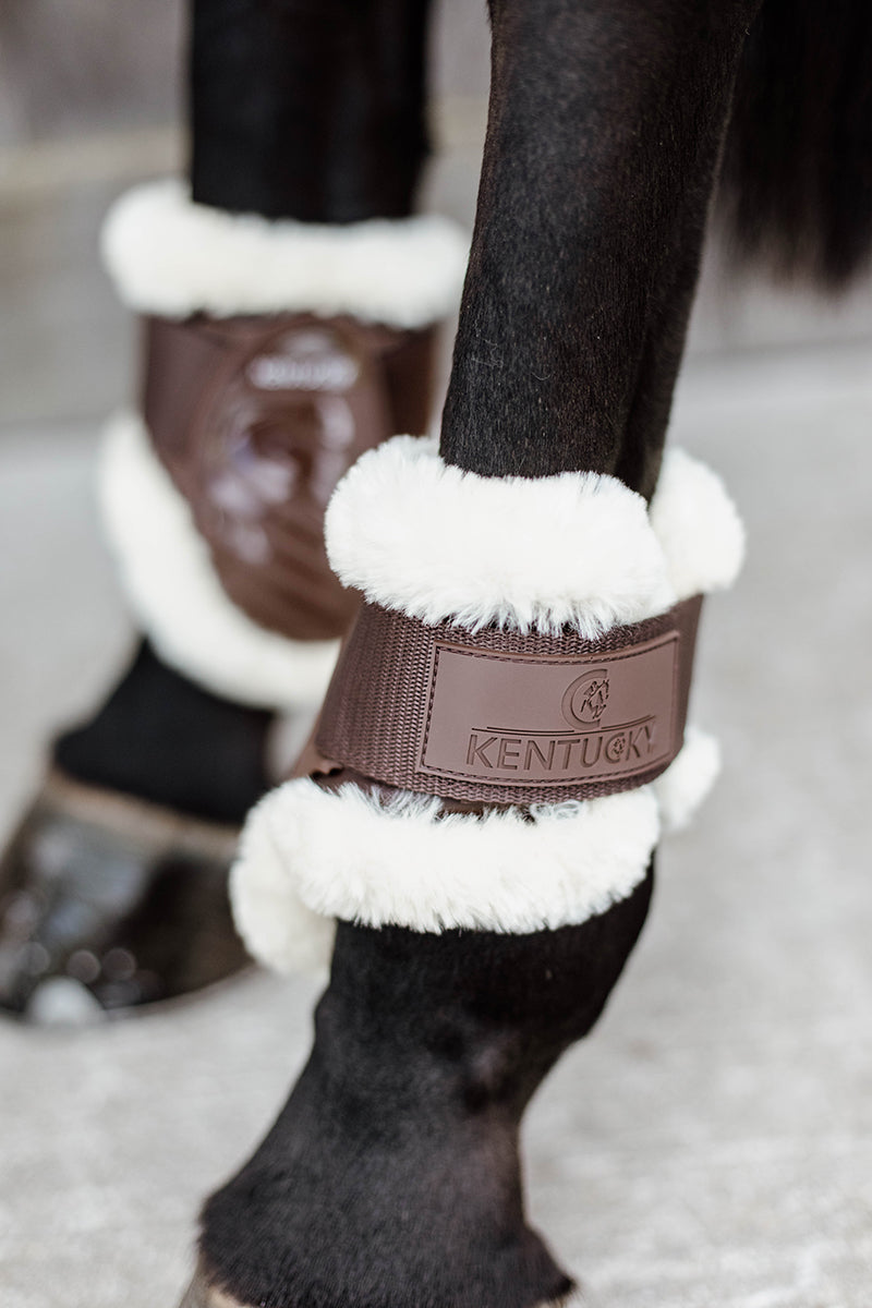 Kentucky Horsewear Vegan Sheepskin Young Horse Fetlock Boots Brown
