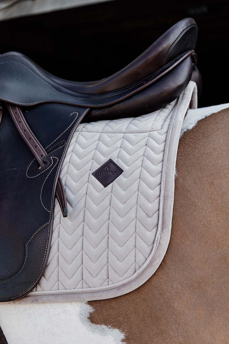 Kentucky Horsewear Skin Friendly Velvet Dressage Saddle Pad Beige