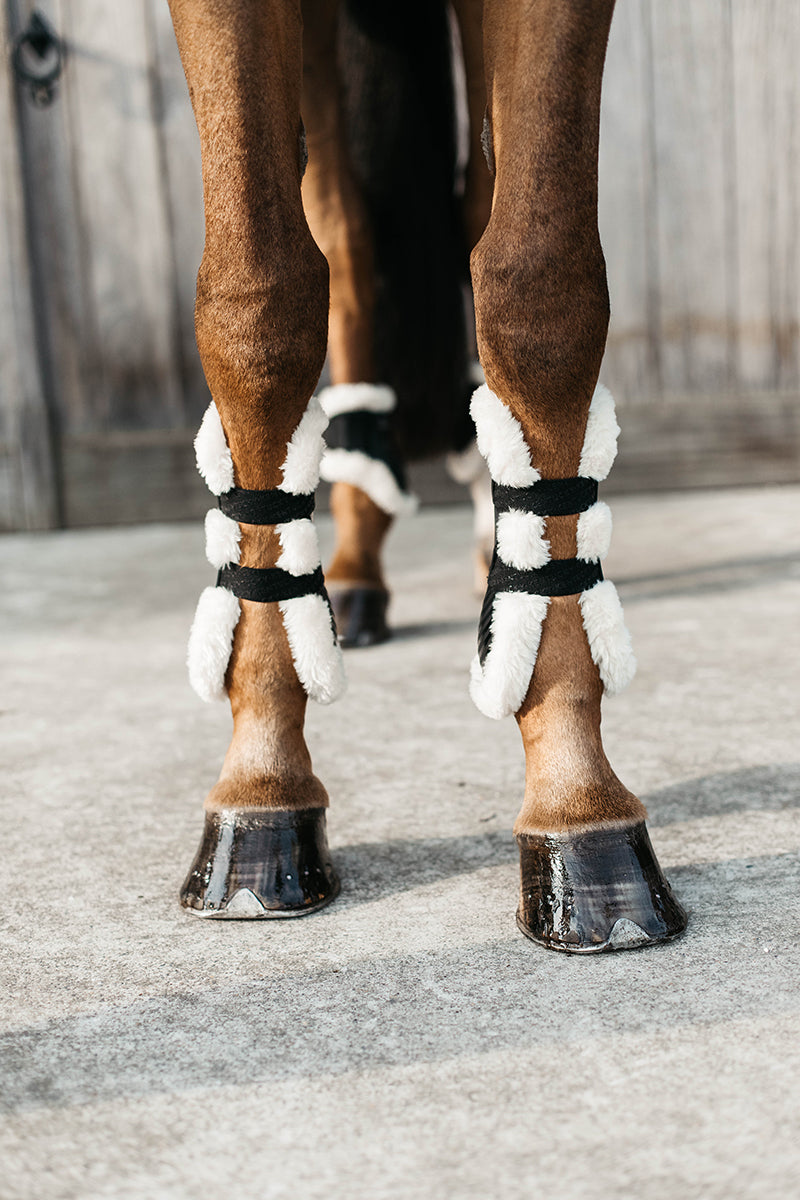 Kentucky Horsewear Bamboo Shield Sheepskin Elastic Tendon Boots Black