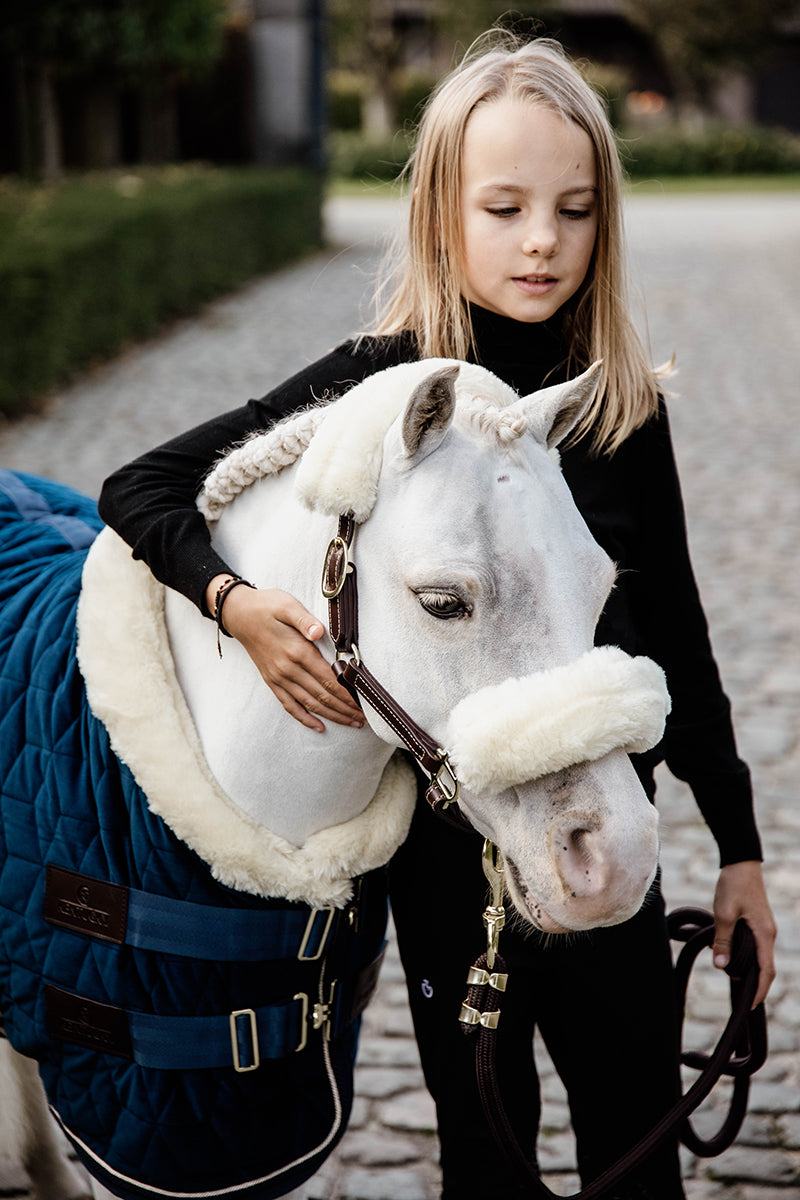 Kentucky Horsewear Leather Halter Sheepskin Natural
