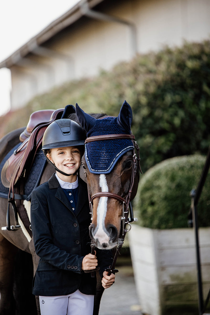 Kentucky Horsewear Glitter Band Wellington Fly Veil Pony Navy