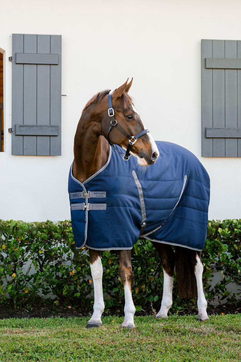 Rambo Stable Rug 100g Navy/Thunderstorm Grey & Silver