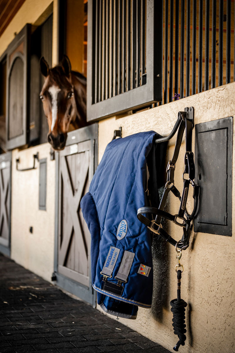 Rhino Stable Rug 350g Navy/Titanium Grey & Classic Blue