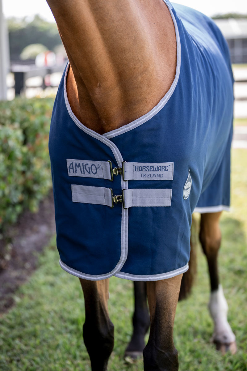 Amigo Stable Sheet Navy/Titanium Grey & Silver