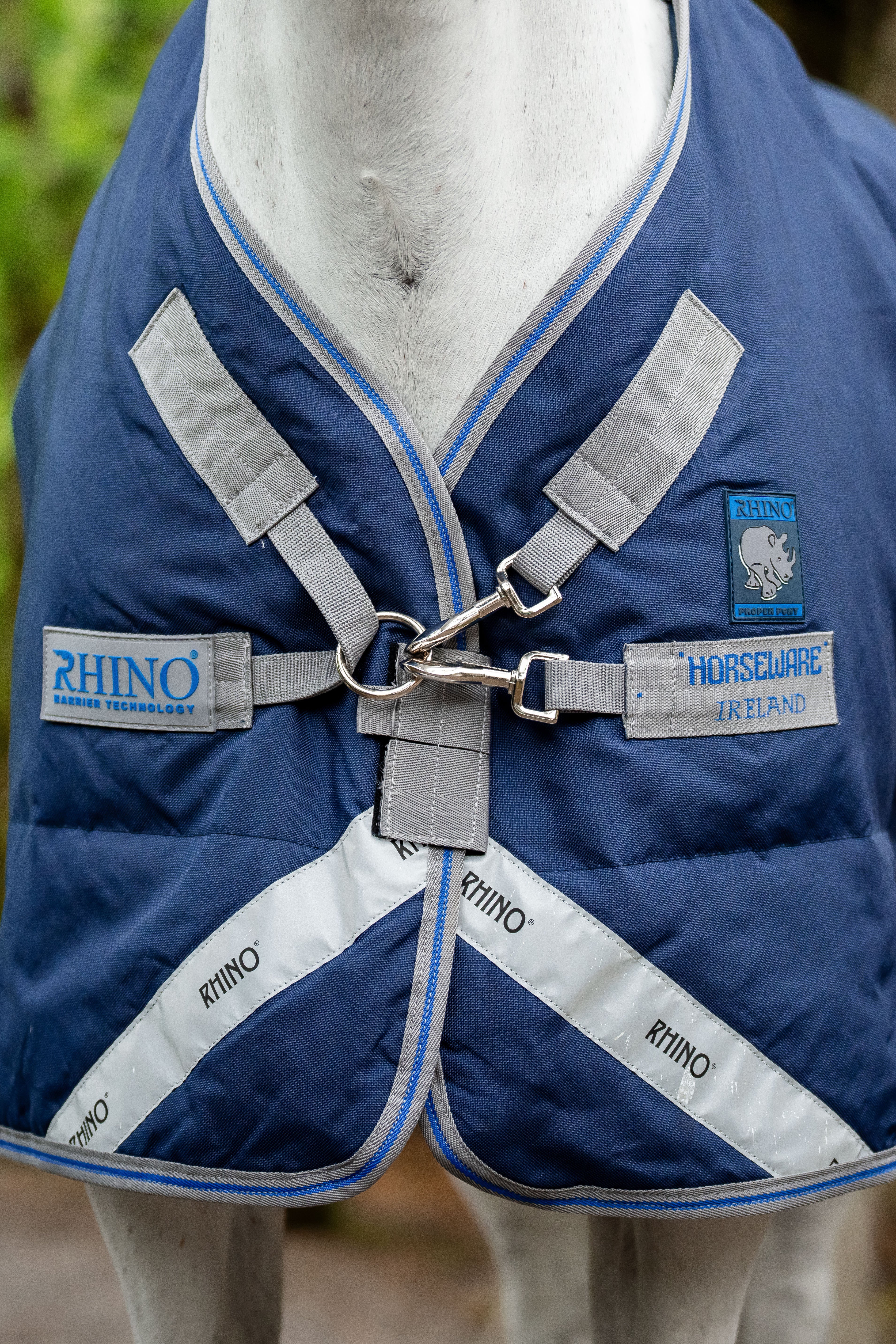 Rhino Pony Plus Turnout 250g Navy/Titanium Grey & Classic Blue