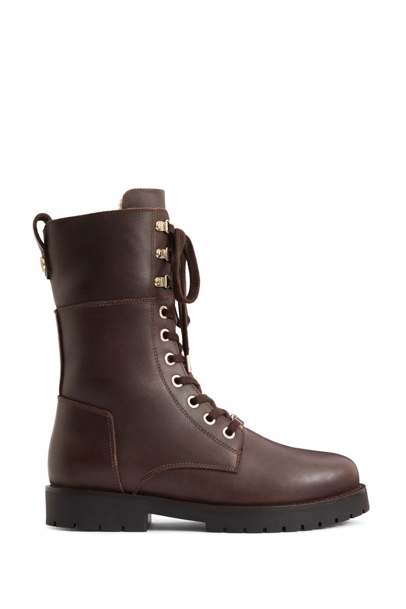 Fairfax & Favor Anglesey Combat Boot Mahogany Leather