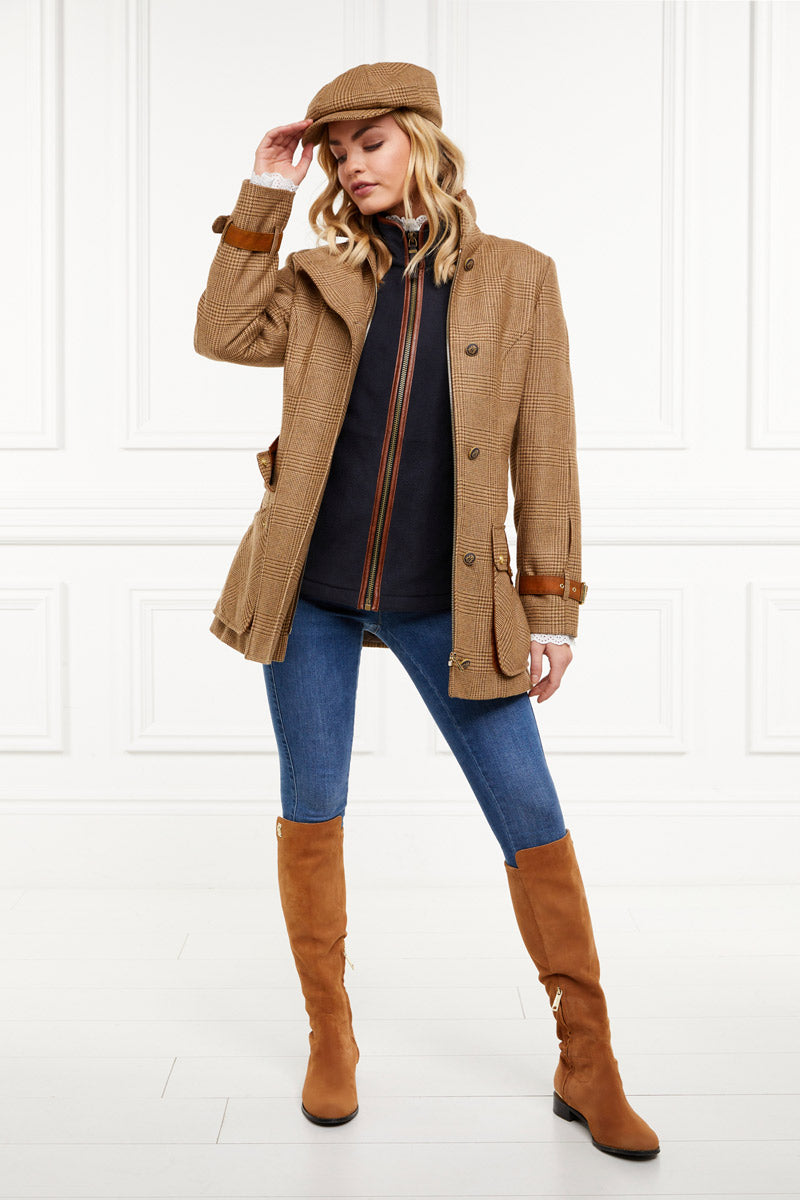 Holland Cooper Balmoral Tweed Field Coat Tawny