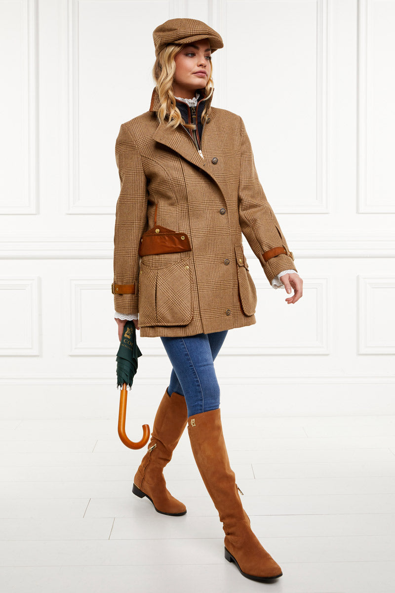 Holland Cooper Balmoral Tweed Field Coat Tawny