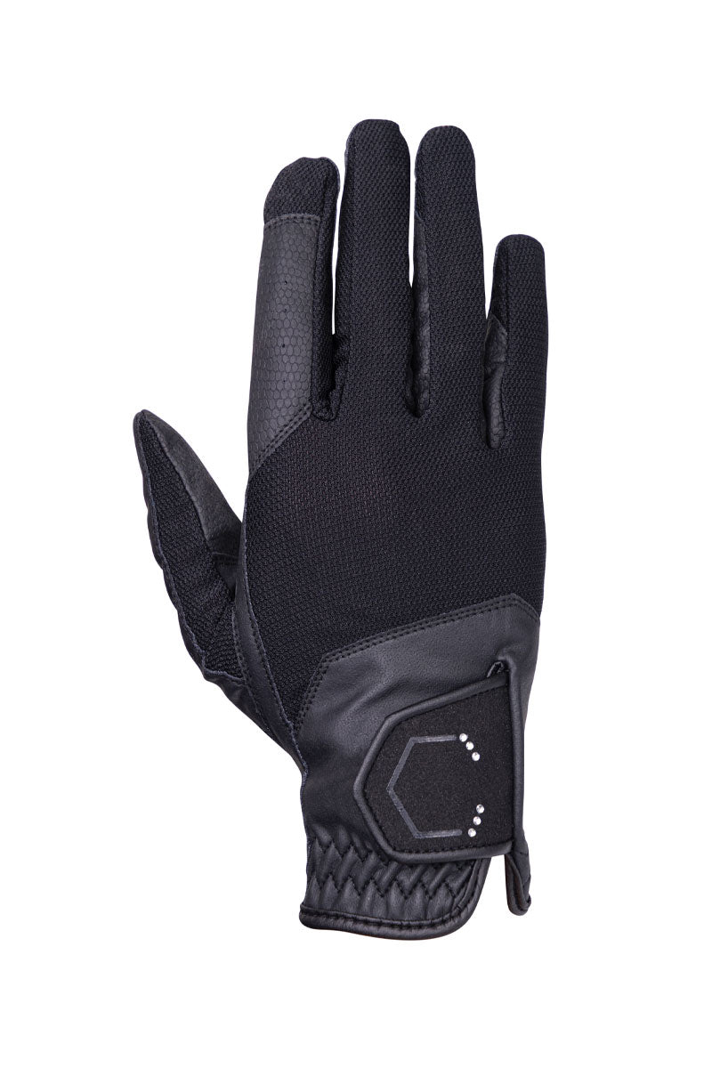 Coldstream Next Generation Blakelaw Diamante Riding Gloves Black/Silver