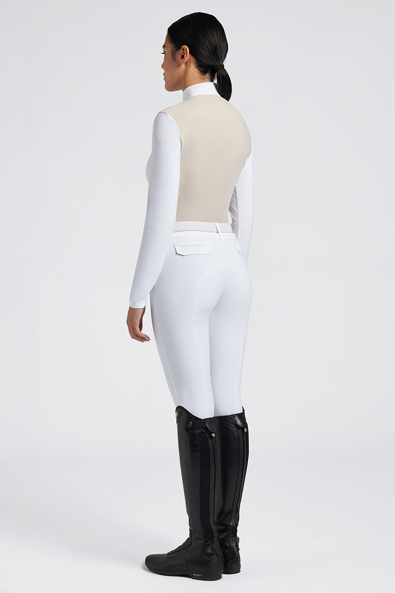 Cavalleria Toscana Jersey Fleece Show Shirt White/Beige