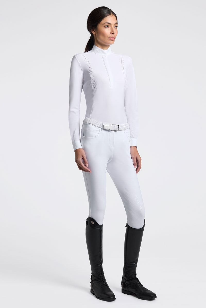 Cavalleria Toscana Perforated Show Shirt White