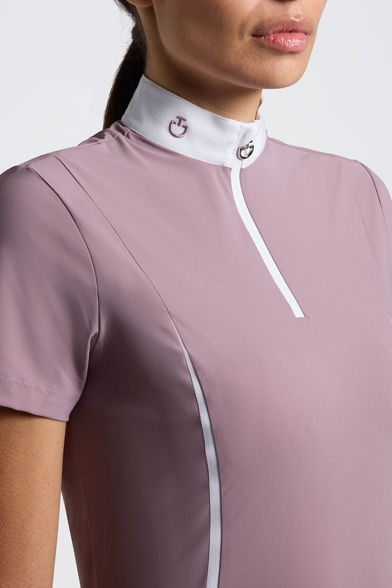 Cavalleria Toscana Insert Mesh Show Shirt Grape Shake