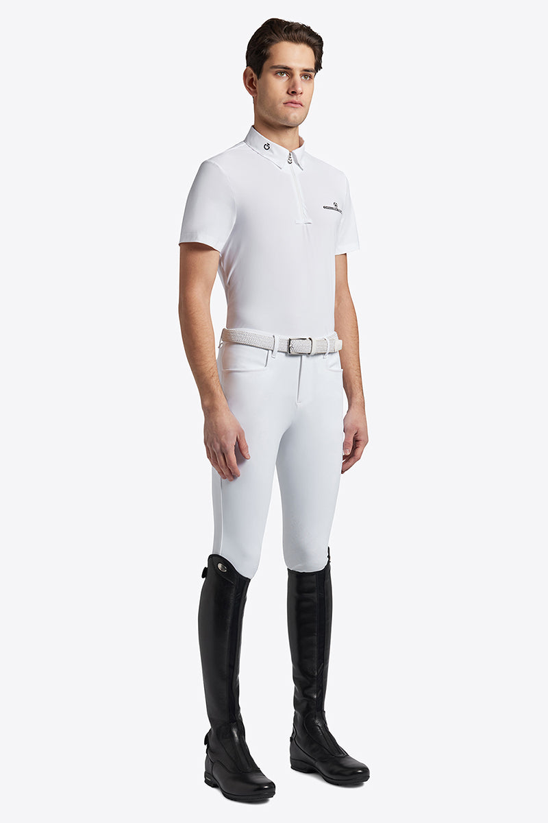 Cavalleria Toscana Jersey Zip Show Shirt White