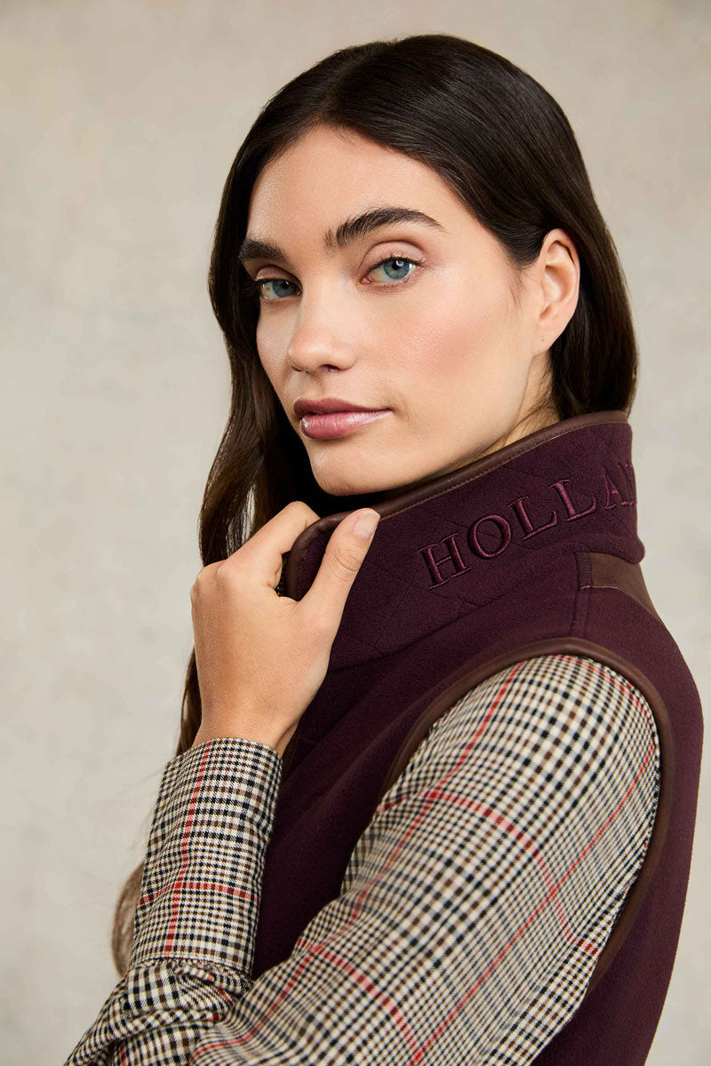 Holland Cooper Country Fleece Gilet Mulberry