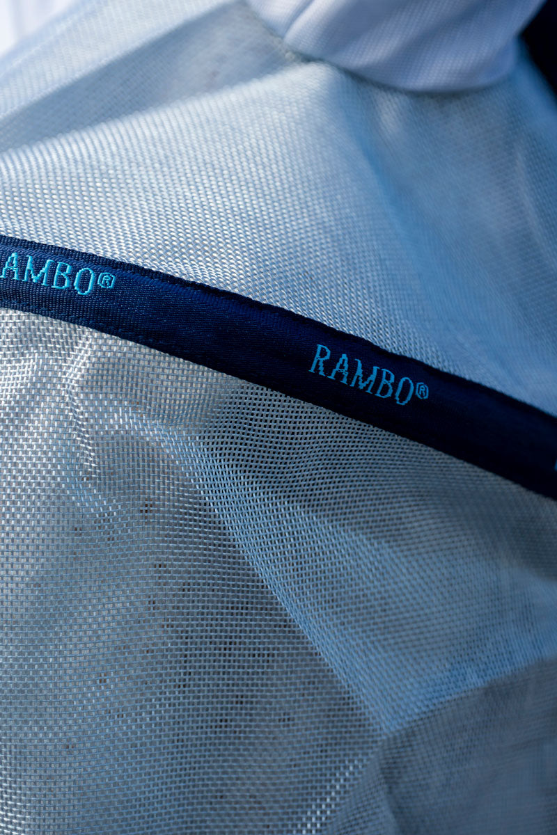 Rambo Plus Fly Mask Azure Blue/Navy & Electric Blue