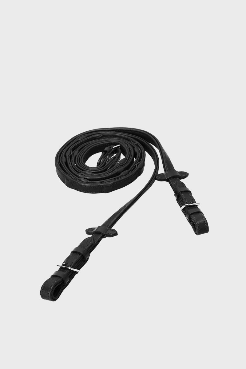 Schockemohle Durasoft Grip Wide Reins Black/Silver