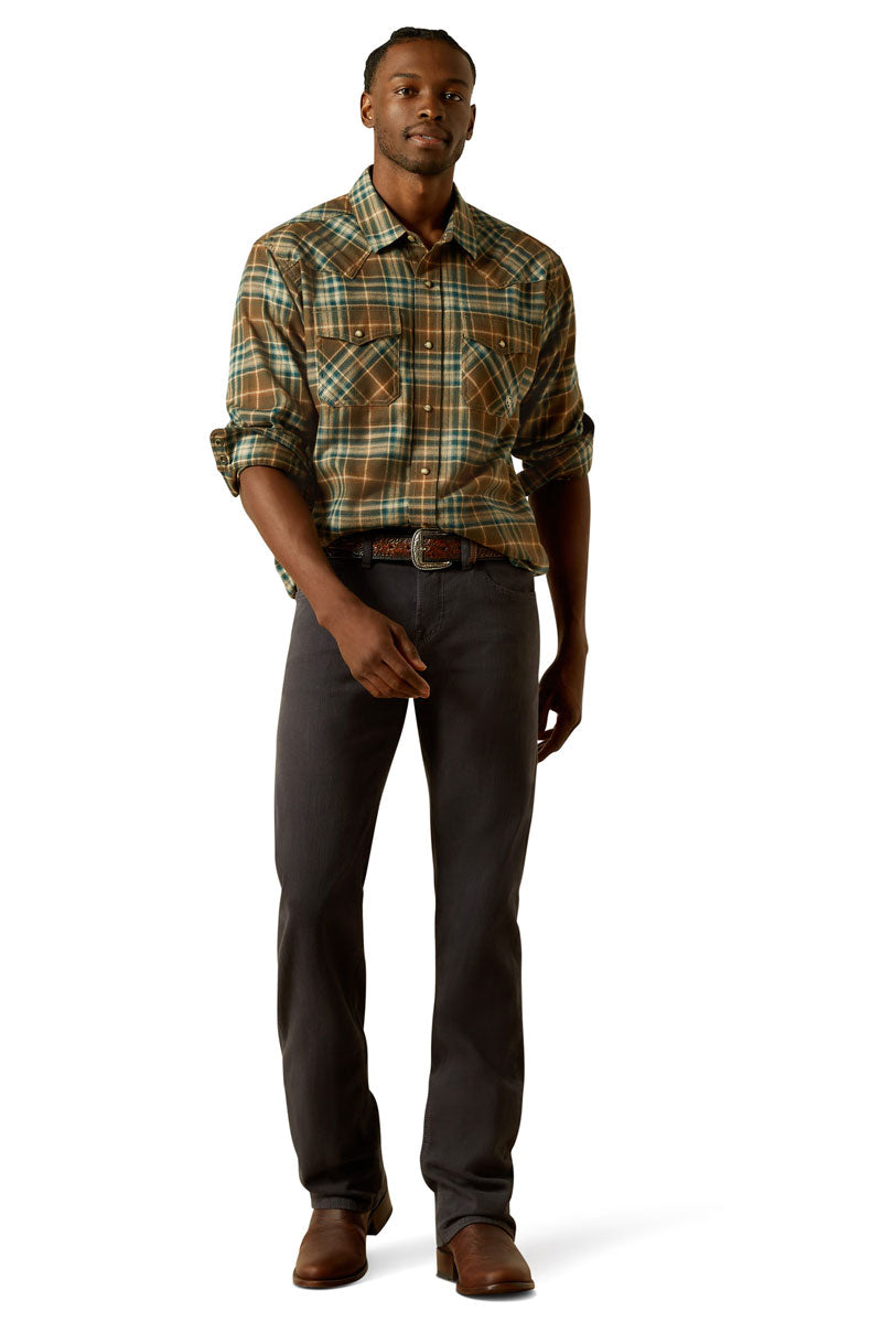 Ariat Men's Henry Retro Shirt Dark Green Print