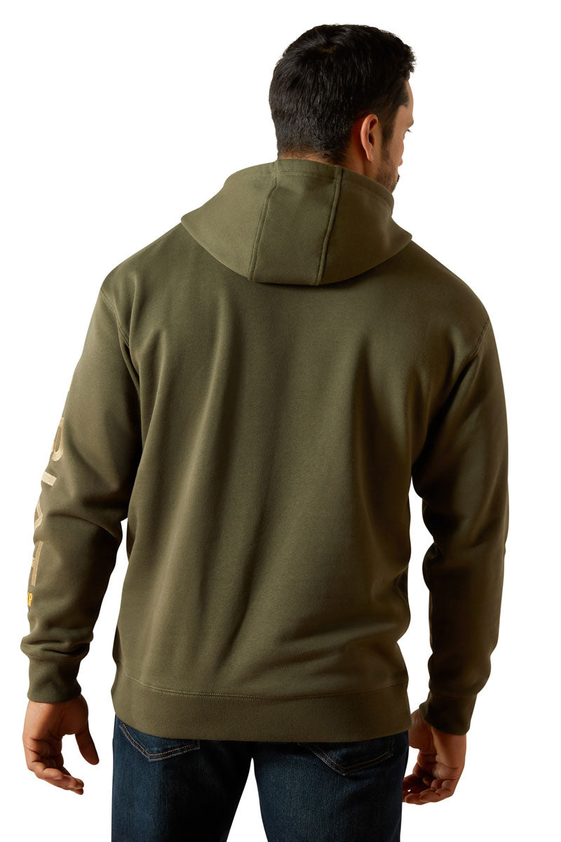 Ariat Men's Rebar Graphic Hoodie Grape Leaf/Dried Herb