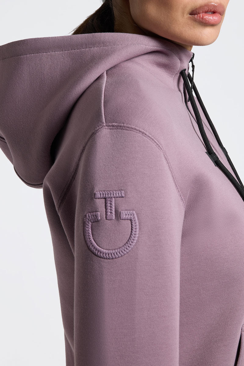 Cavalleria Toscana Cotton Zip Hoodie Grape Shake