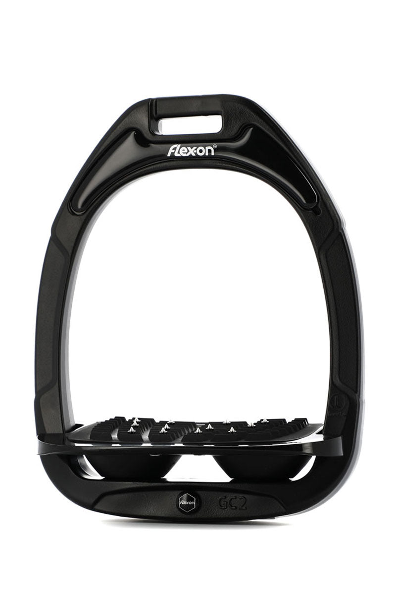 Flex-On Green Composite Stirrups Inclined Ultra-Grip Black Frame with Black Elastomers