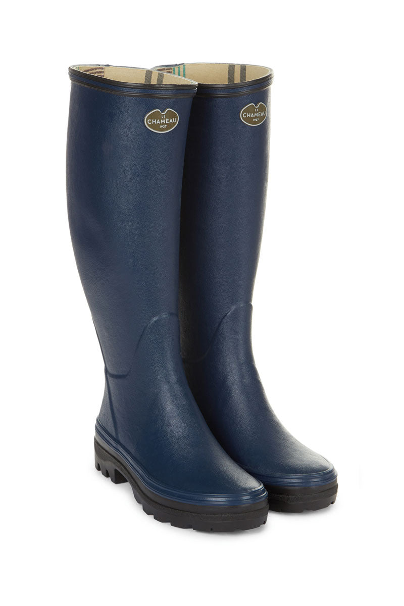 Le Chameau Giverny Jersey Lined Boot Marine Blue