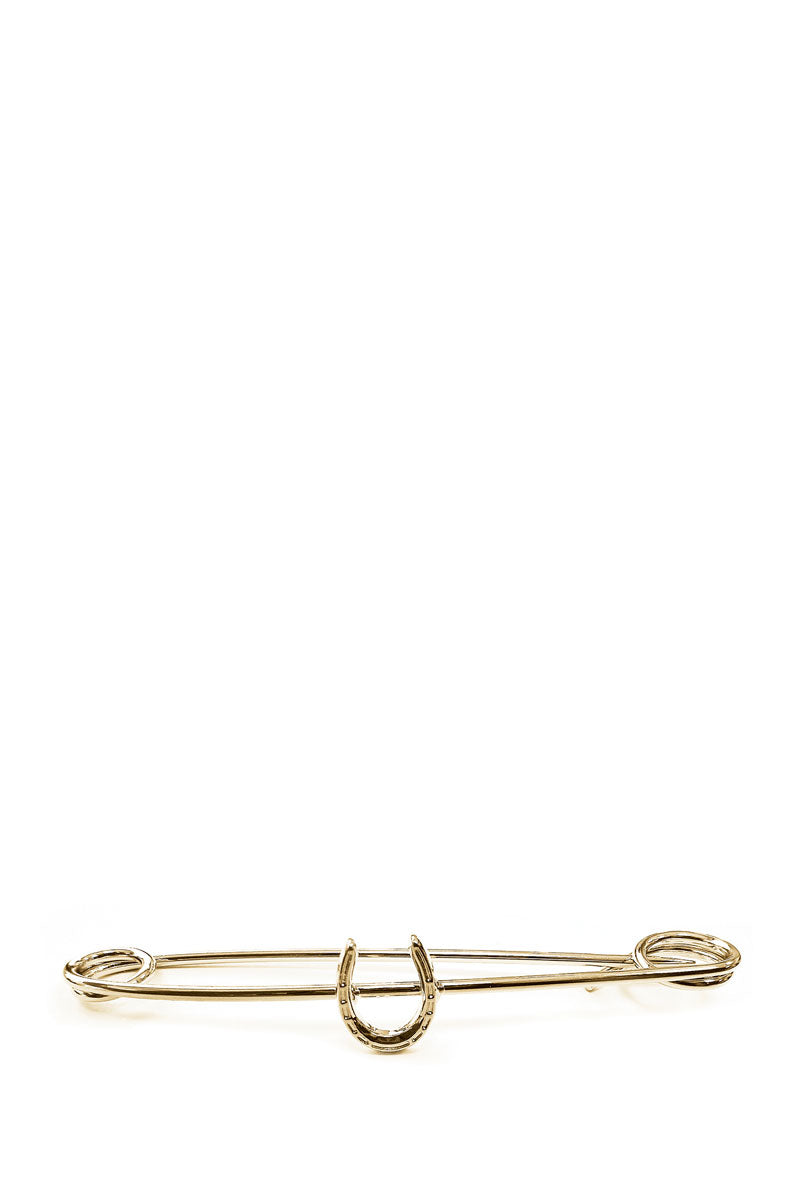 Equetech Traditional Horseshoe Stock Pin Gold