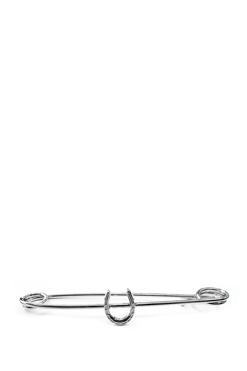 Equetech Traditional Horseshoe Stock Pin Silver