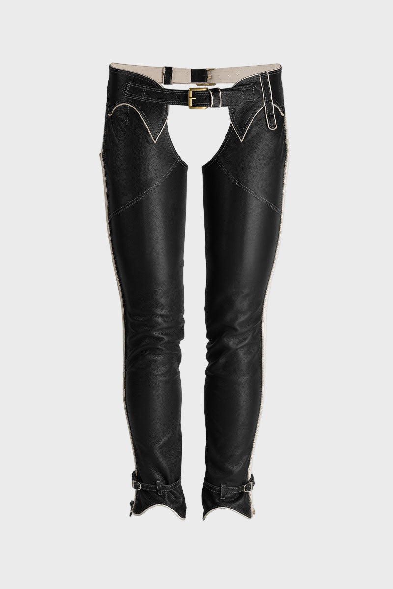 Parlanti Classic Full Chaps Buffalo Leather Black