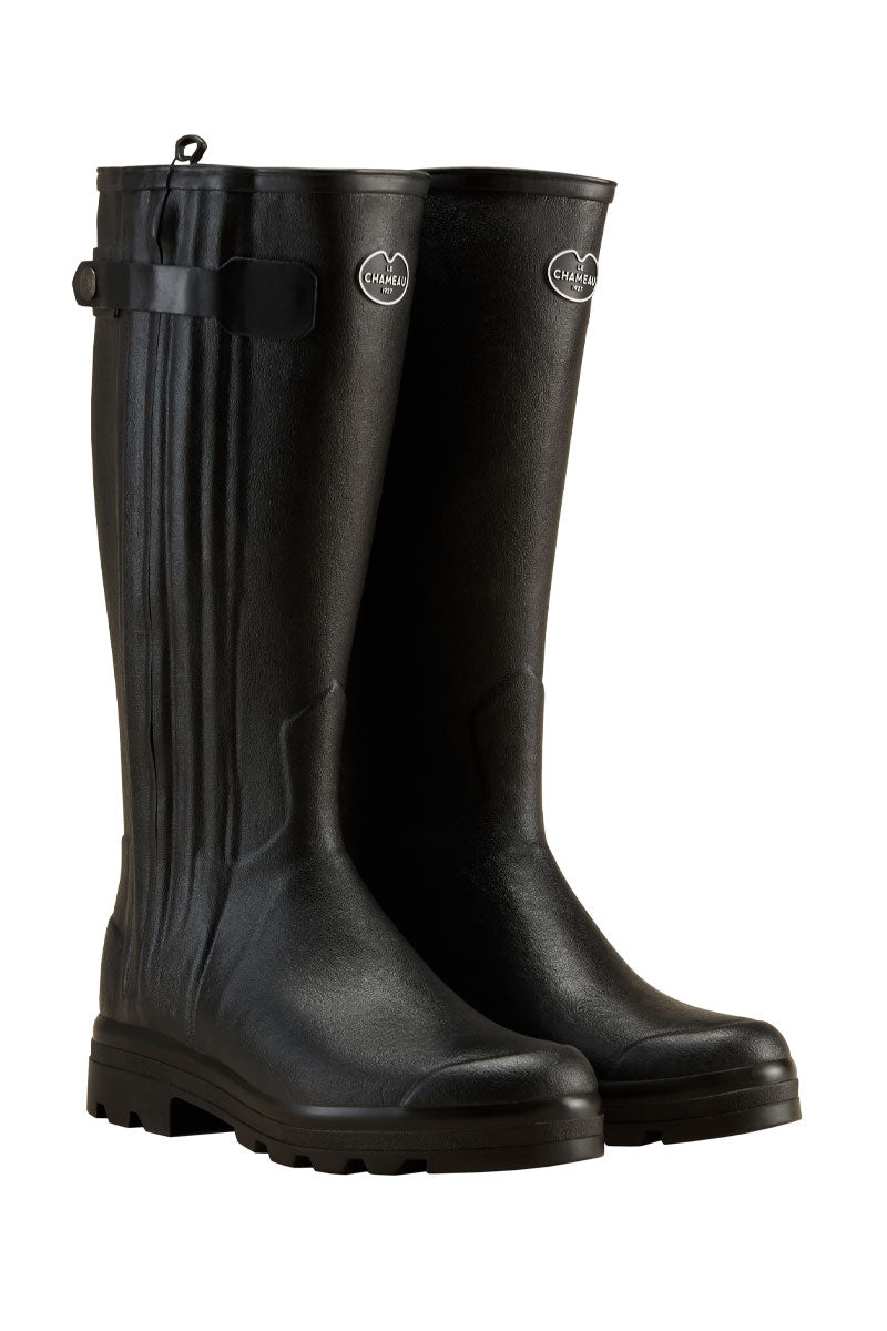 Le Chameau Men's Chasseur Leather Lined Boot Noir