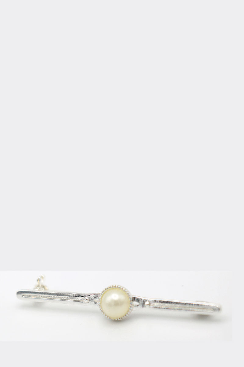 Equetech Pearl Stock Pin Silver