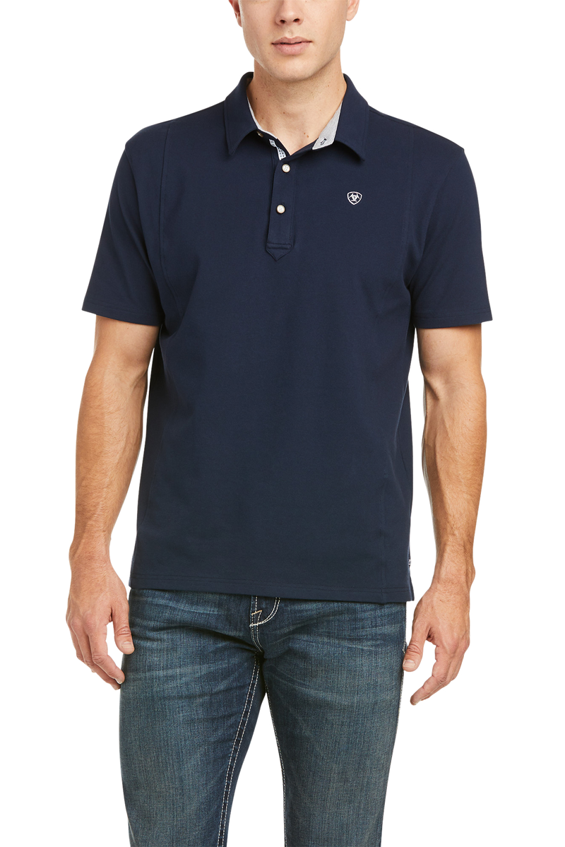 Ariat Men's Medal Polo Shirt Navy
