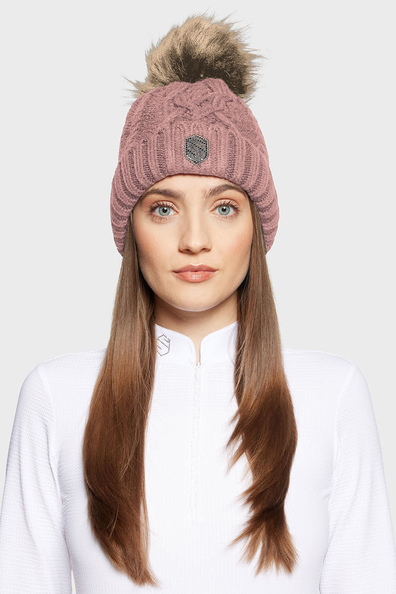 Samshield Nora Crystal Intarsia Beanie Blush Pink