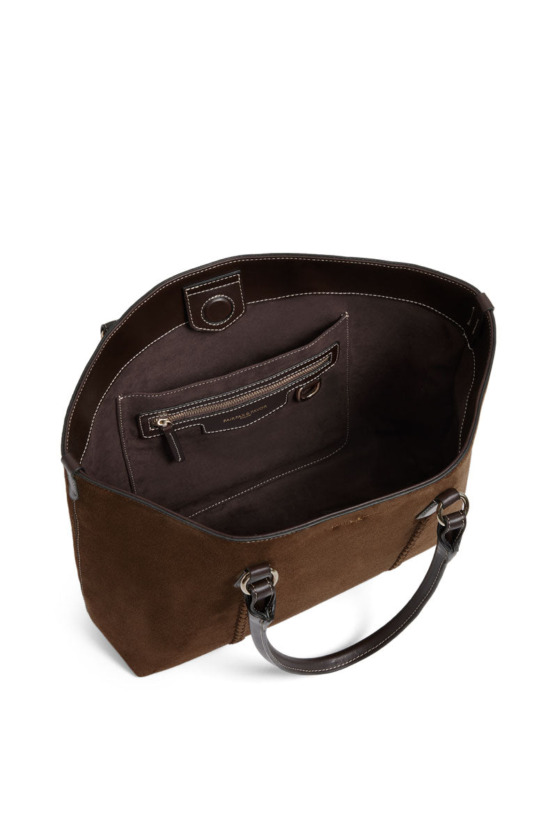 Fairfax & Favor Seville Tote Dark Taupe Suede