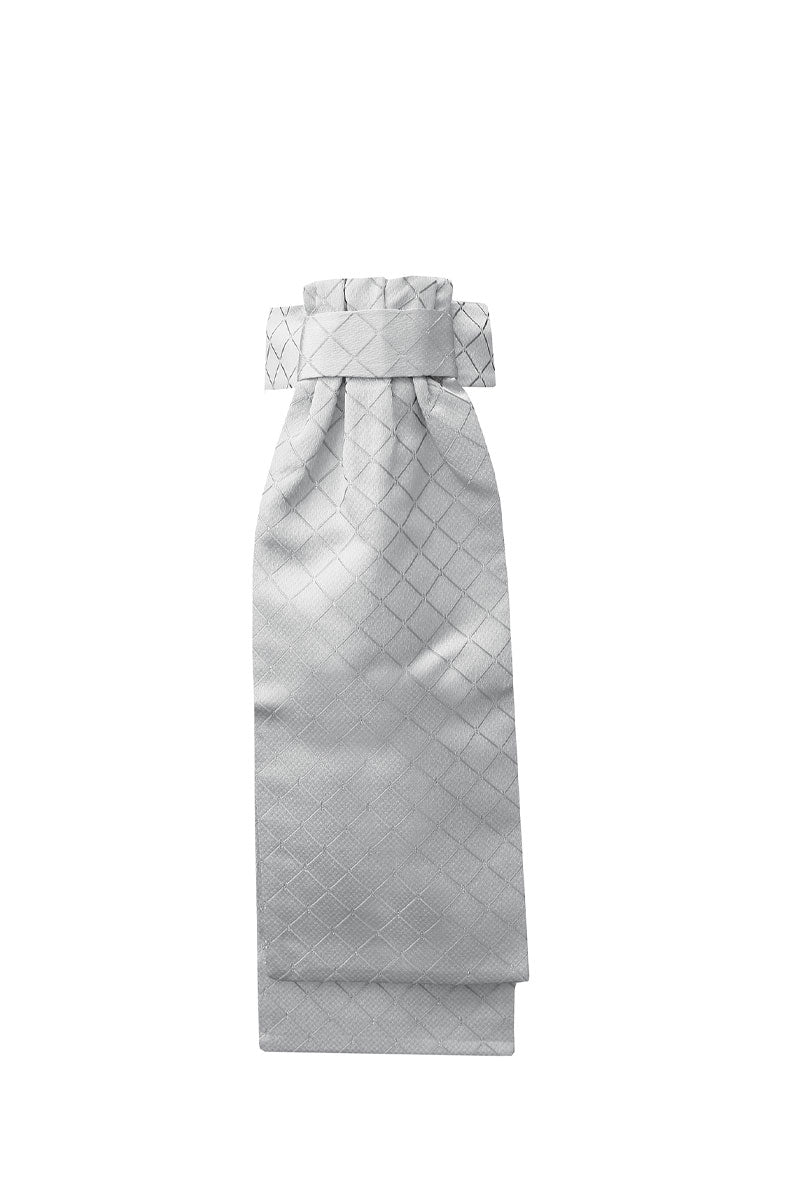 Equetech Diamond Jacquard Deluxe Ready-Tied Stock White/Silver