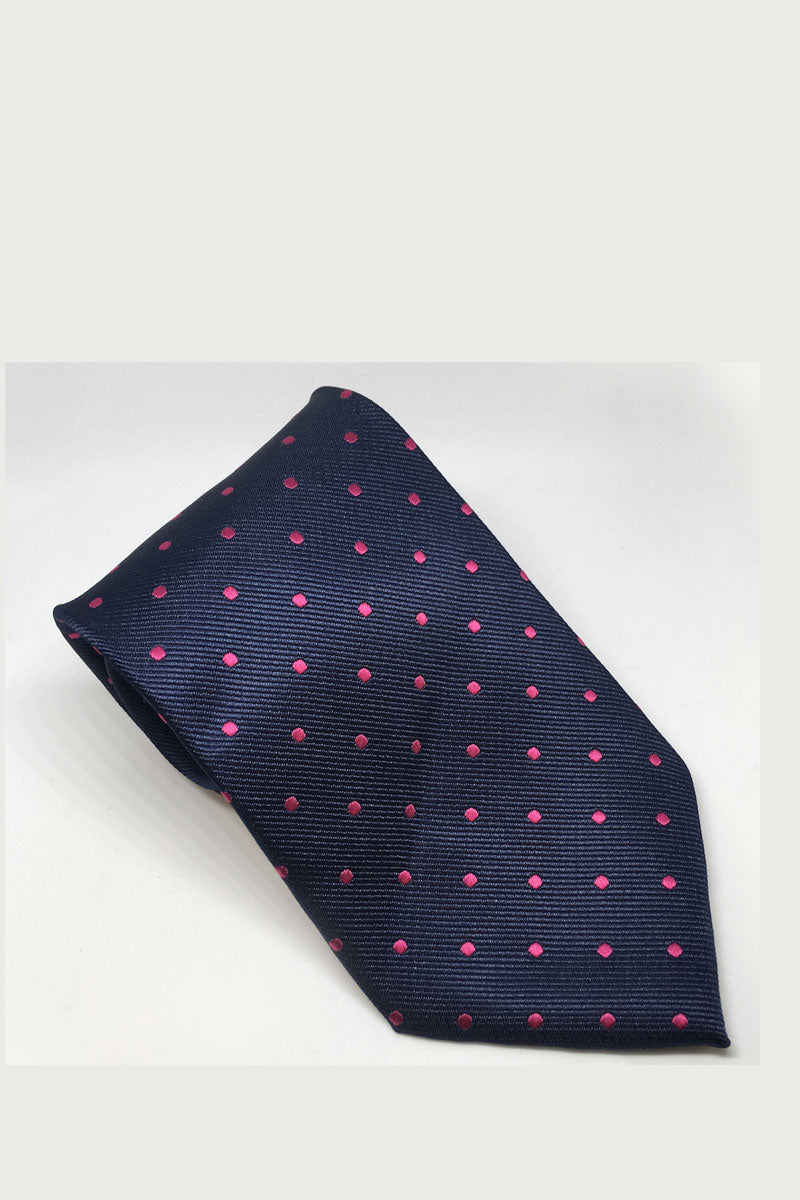 Equetech Junior Polka Dot Show Tie Bottle Navy/Cerise